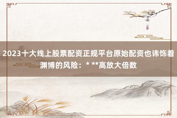 2023十大线上股票配资正规平台原始配资也讳饰着渊博的风险：* **高放大倍数