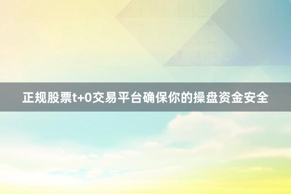正规股票t+0交易平台确保你的操盘资金安全