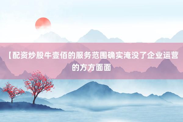 【配资炒股牛壹佰的服务范围确实淹没了企业运营的方方面面